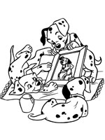 Coloriage de Les chiots dalmatiens