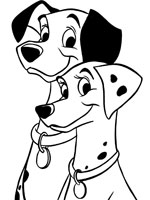 Coloriage de Pongo et Perdita