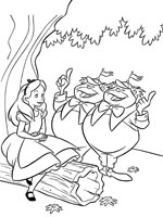 Coloriage de Alice et les jumeaux Tweedle