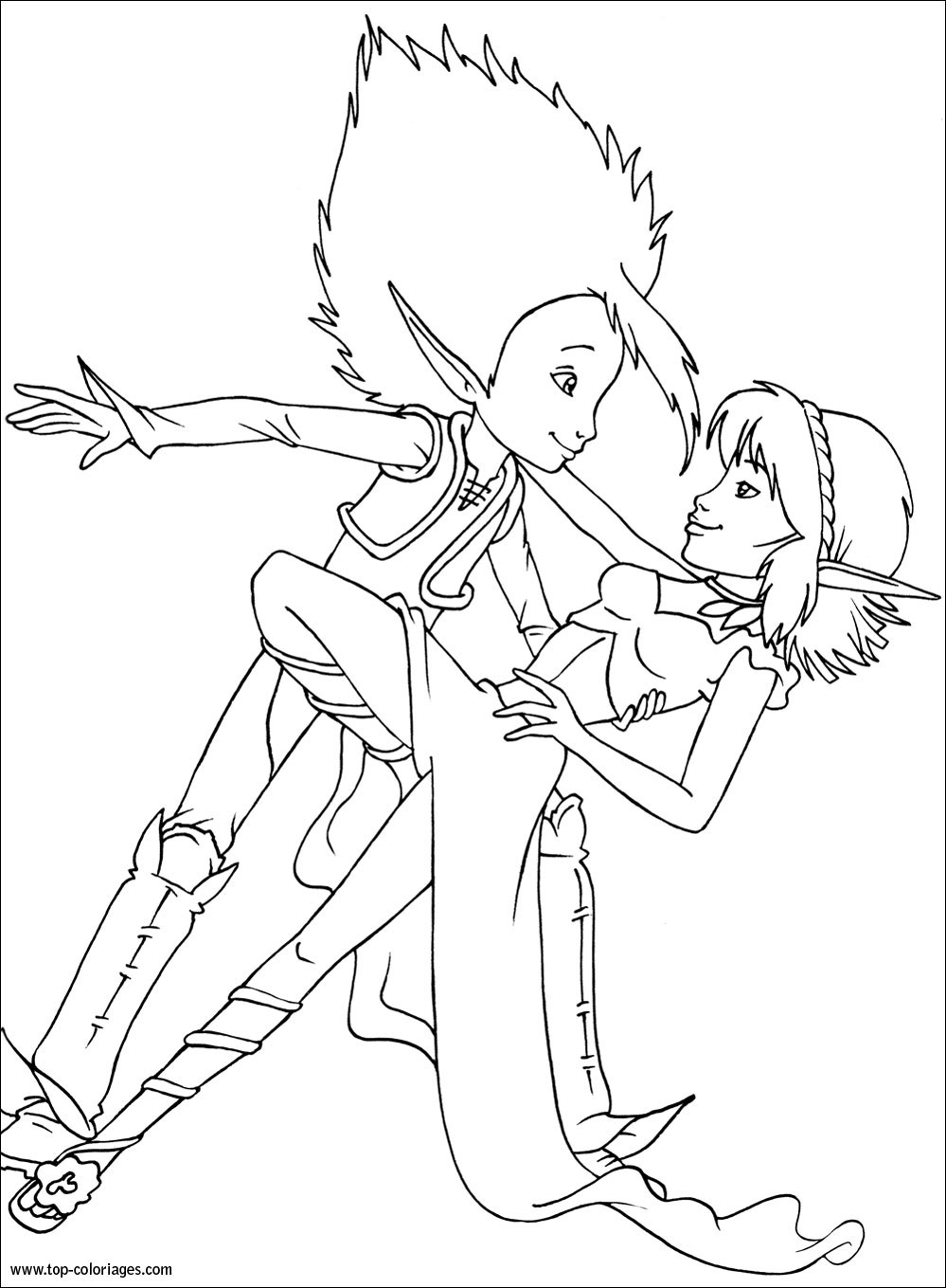 Coloriage Arthur Et Les Minimoys Coloriage Arthur et Sélénia