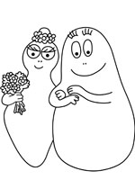 Coloriage de Barbamama et Barbapapa