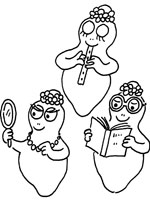 Coloriage de Les filles Barbapapa