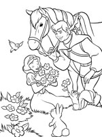 Coloriage de Des fleurs pour Blanche-Neige