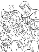 Coloriage de Blanche-Neige et les 7 nains