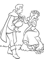 Coloriage de Le Prince avec Blanche-Neige