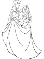 Coloriage de Princesse Aurore et Prince Philippe