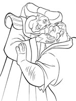 Coloriage de Frollo et Quasimodo