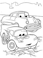 Coloriage de McQueen et Doc Hudson