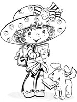 Coloriage de Charlotte et son chien Clafoutis