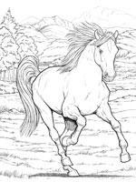 Coloriage de Cheval au galop