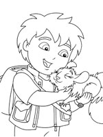 Coloriage de Diego et Chinta le chinchilla