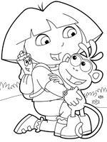 Coloriage de Dora et Babouche