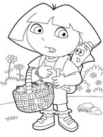 Coloriage de Dora et la carte