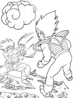 Coloriage de Sangoku et Vegeta