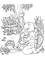 Coloriage de Franklin a retrouvé son doudou