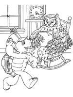 Coloriage de Franklin et Maître Hibou