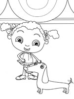 Coloriage de Franny et Daisy le teckel