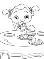 Coloriage de Franny à table