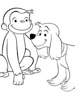 Coloriage de Georges et un chien