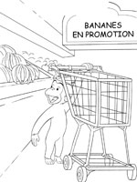 Coloriage de Georges au supermarché