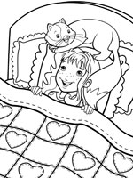 Coloriage de Holly et son chat