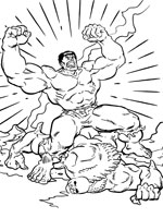 Coloriage de Victoire de Hulk !
