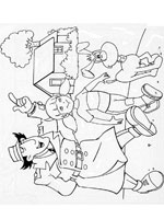 Coloriage de Inspecteur Gadget avec Sophie et Finot