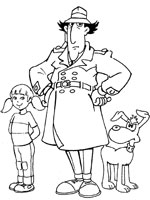 Coloriage de Sophie, Inspecteur Gadget et le chien Finot