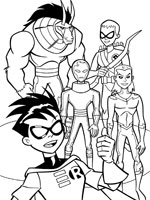 Coloriage de Membres honoraires des Jeunes Titans