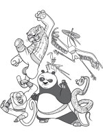 Coloriage de L'équipe de Kung Fu Panda