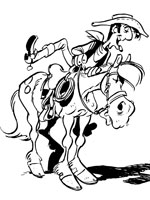 Coloriage de Lucky Luke et Jolly Jumper