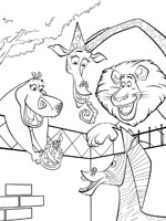 Coloriage de L'anniversaire au zoo de Marty