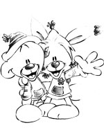 Coloriage de Mimihopps et Pimboli