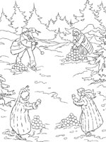 Coloriage de Bataille de boules de neige