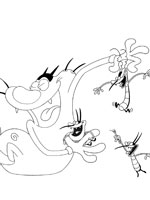 Coloriage de Oggy et les cafards