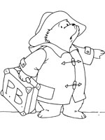 Coloriage de L'Ours Paddington avec sa valise