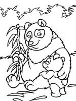 Coloriage de Panda et son bébé