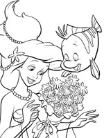 Coloriage de Jolie bouquet pour Ariel