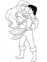 Coloriage de Ariel et le Prince Eric