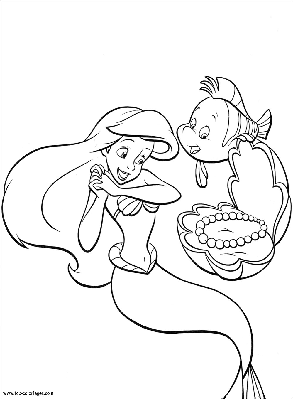 Coloriage Ariel la Petite Sirène