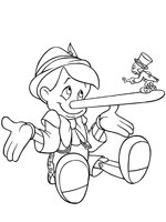 Coloriage de Le nez de Pinocchio