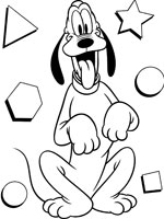 Coloriage de Pluto assis