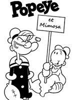 Coloriage de Popeye et Mimosa