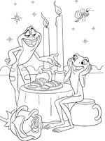 Coloriage de Dîner pour tiana et Naveen