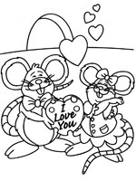 Coloriage de Couple de souris
