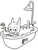 Coloriage de Samsam dans sa baignoire