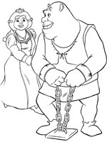 Coloriage de Shrek emprisonné