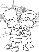 Coloriage de Bart et Milhouse
