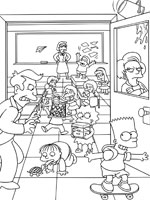 Coloriage de L'école des Simpson