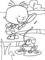 Coloriage de Stanley et une grenouille